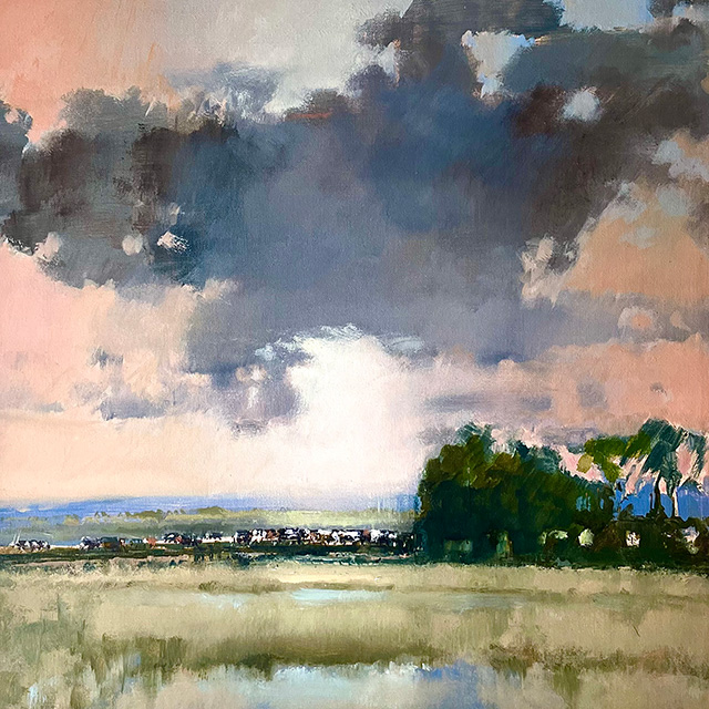 Heavy Cloud and Cows by Artist Brian Ryder at The Gallery Holt.