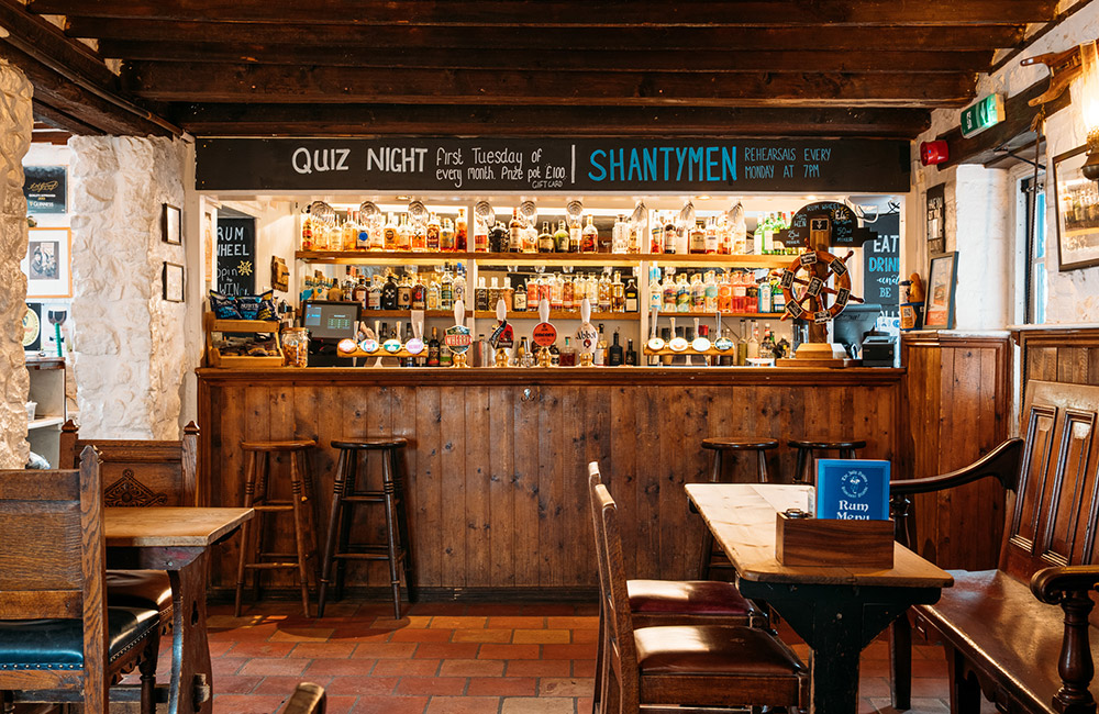 The Bar at The Jolly Sailors in Brancaster Staithe, North Norfolk.